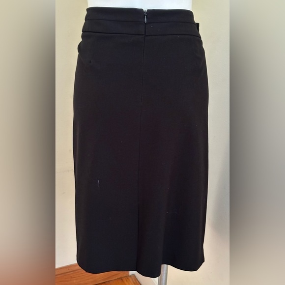 George Black Midi Skirt Closure Zipper In Back Fully Lined Liner Has Rip Sz 16 - Picture 4 of 11
